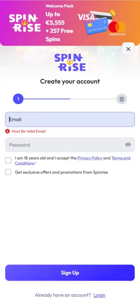 Spinrise Casino App Login