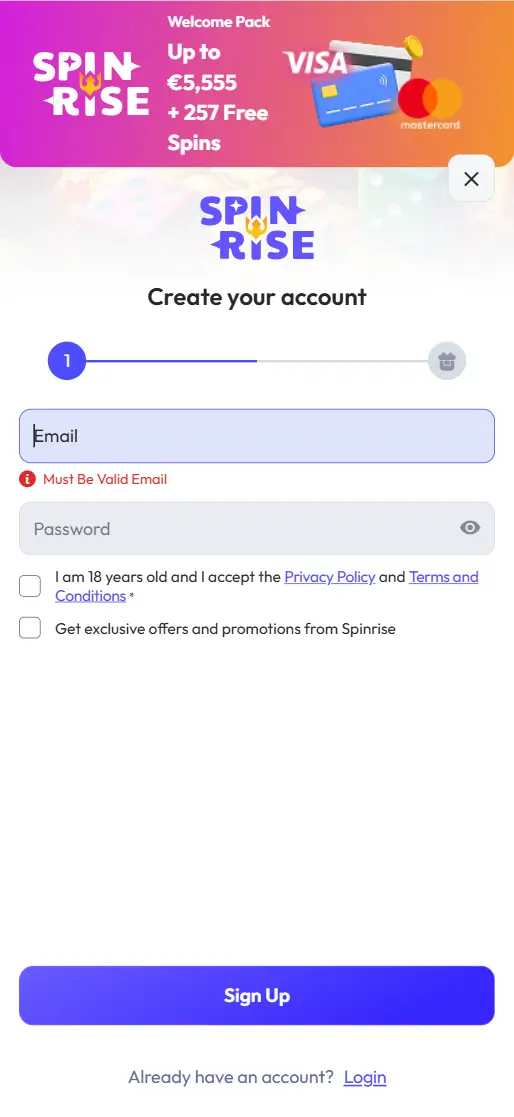 Spinrise Casino App Login
