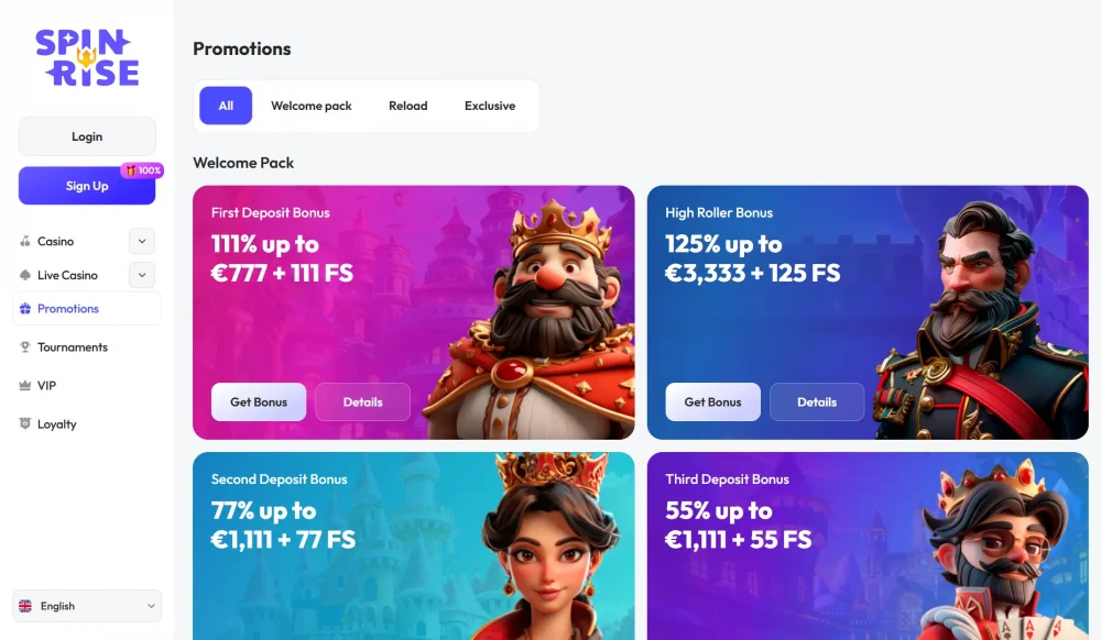 Spinrise Casino Bonus